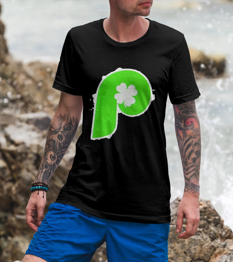 Lucky Philadelphia Clover P Baseball Green Four Leaf T-Shirt