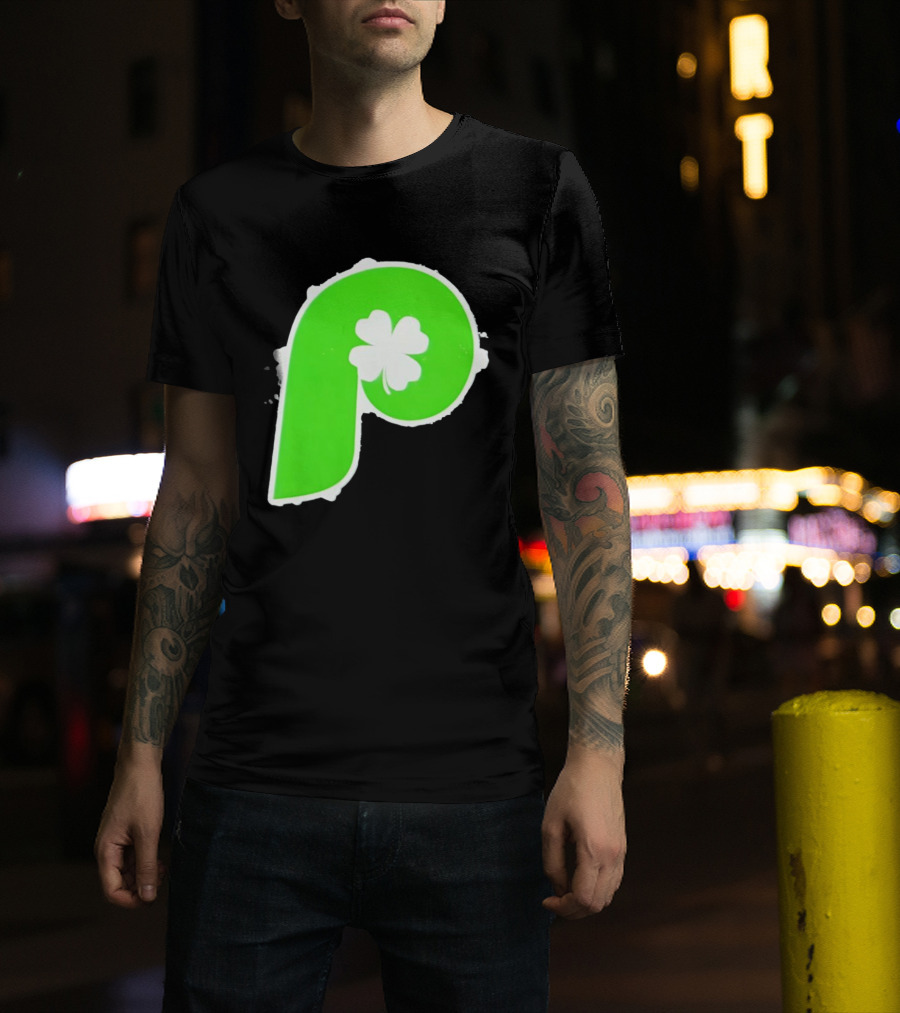 Lucky Philadelphia Clover P Baseball Green Four Leaf T-Shirt