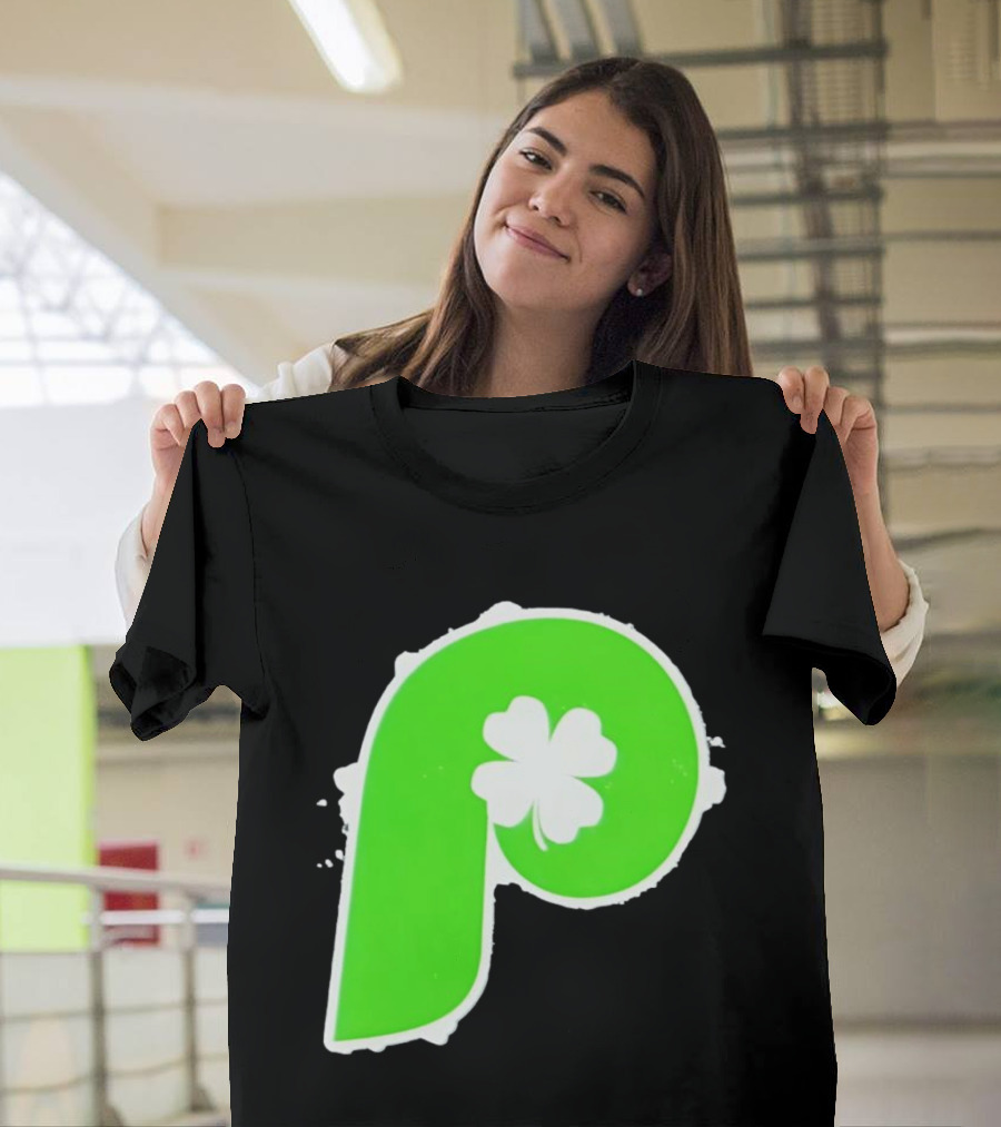 Lucky Philadelphia Clover P Baseball Green Four Leaf T-Shirt