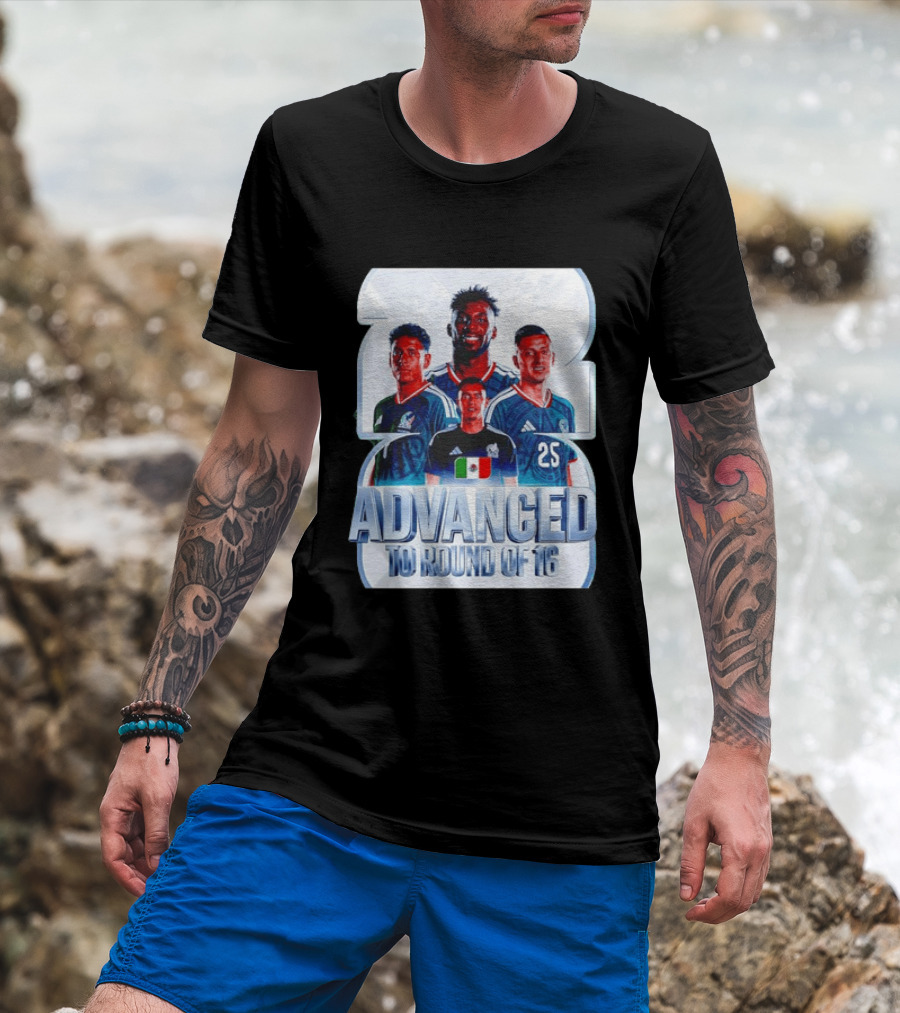 Advanced To Round Of 16 Mexico National Football Team 25 T-Shirt
