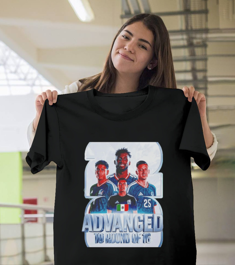Advanced To Round Of 16 Mexico National Football Team 25 T-Shirt