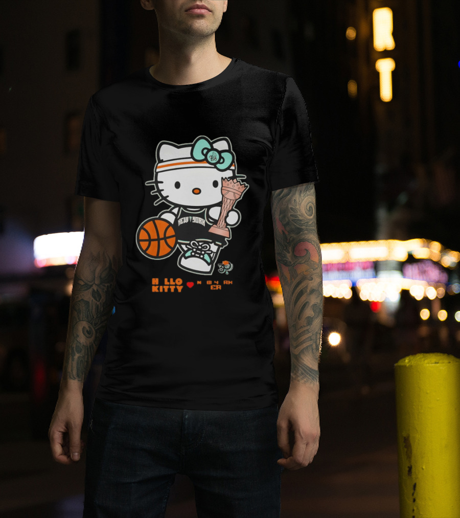 Hello Kitty New York Liberty 2026 WNBA Commissioner's Cup Basketball 30th Anniversary T-Shirt