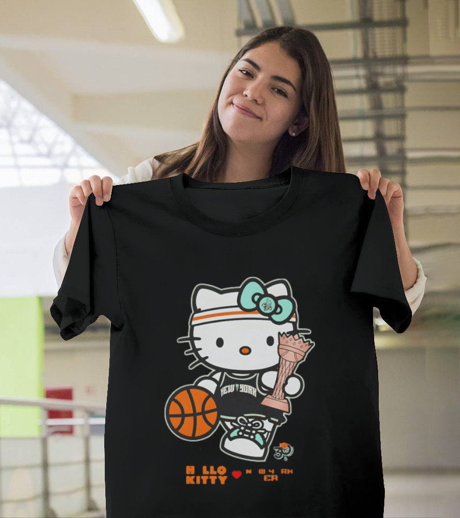 Hello Kitty New York Liberty 2026 WNBA Commissioner's Cup Basketball 30th Anniversary T-Shirt