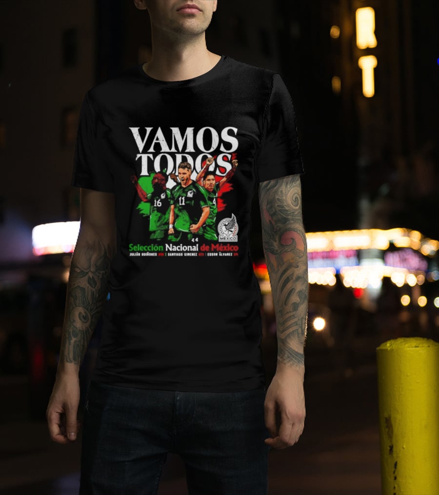 Vamos Todos Selección Nacional De México Julián Quiñones Santiago Gimenez Edson Álvarez Soccer Spirit T-Shirt