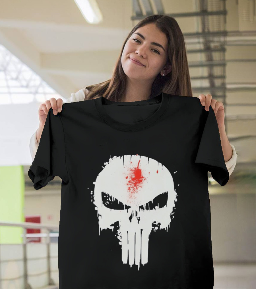 Punisher Skull Bleeding Head Shot T-Shirt