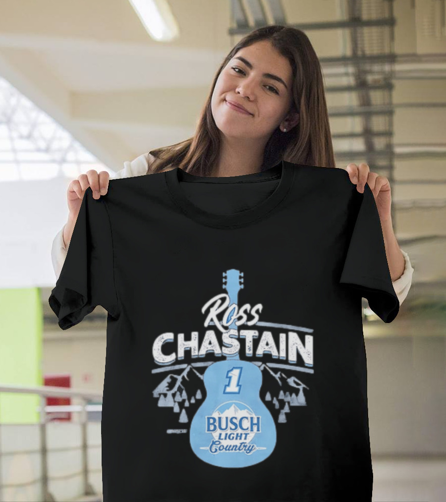 Ross Chastain No 1 Busch Light Country Guitar T-Shirt