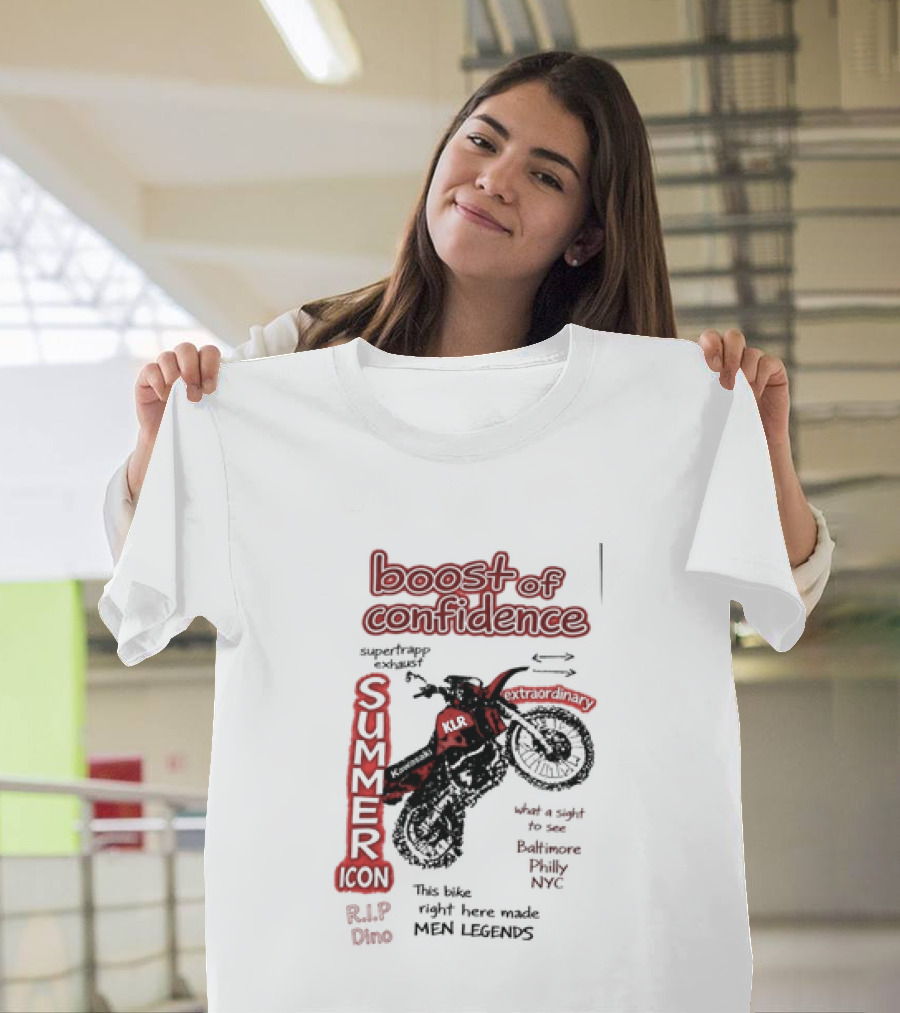 Boost Of Confidence Kawasaki KLR Summer Icon RIP Dino Men Legends T-Shirt