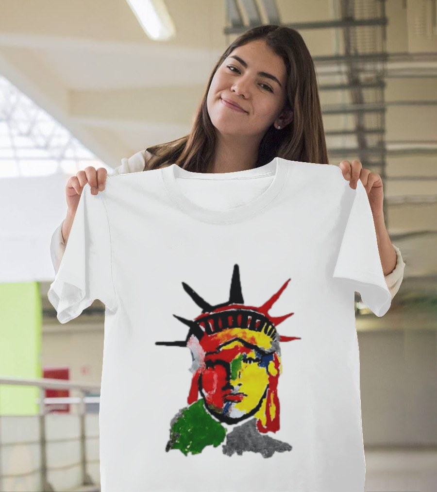 Liberty Pop Statue Of Liberty Paint Splatter T-Shirt
