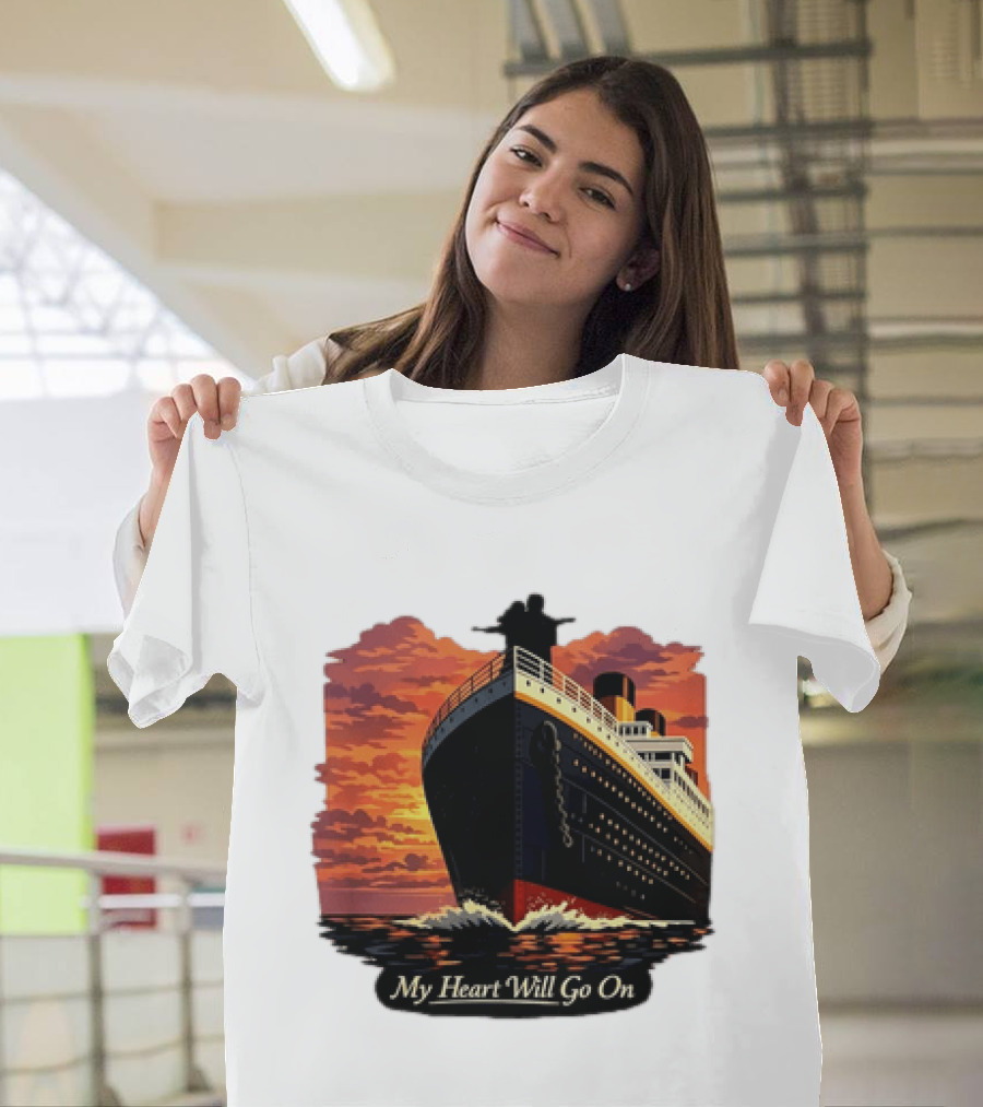 Titanic Sunset Scene My Heart Will Go On Jack And Rose T-Shirt