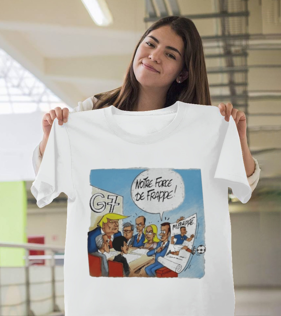G7 Notre Force De Frappe Mbappe Cartoon Conference Scene T-Shirt