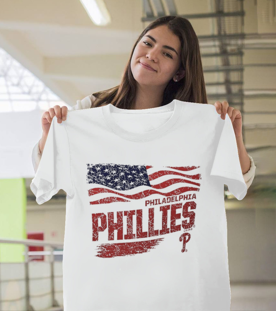 Philadelphia Phillies Waving American Flag 2026 MLB All Star Game T-Shirt