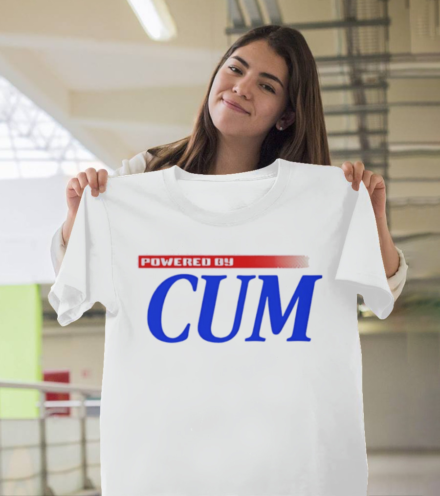 Powered By Cum Blue T-Shirt