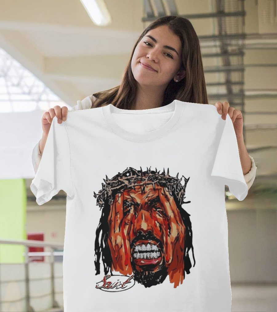 Saint Jesus Crown Of Thorns Diamond Grillz T-Shirt