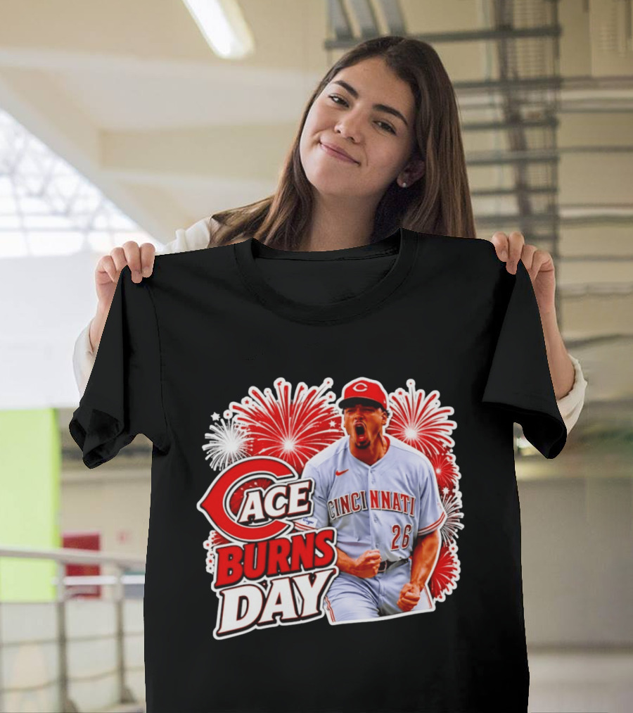Cincinnati Reds Ace Burns Day Celebration With Fireworks T-Shirt