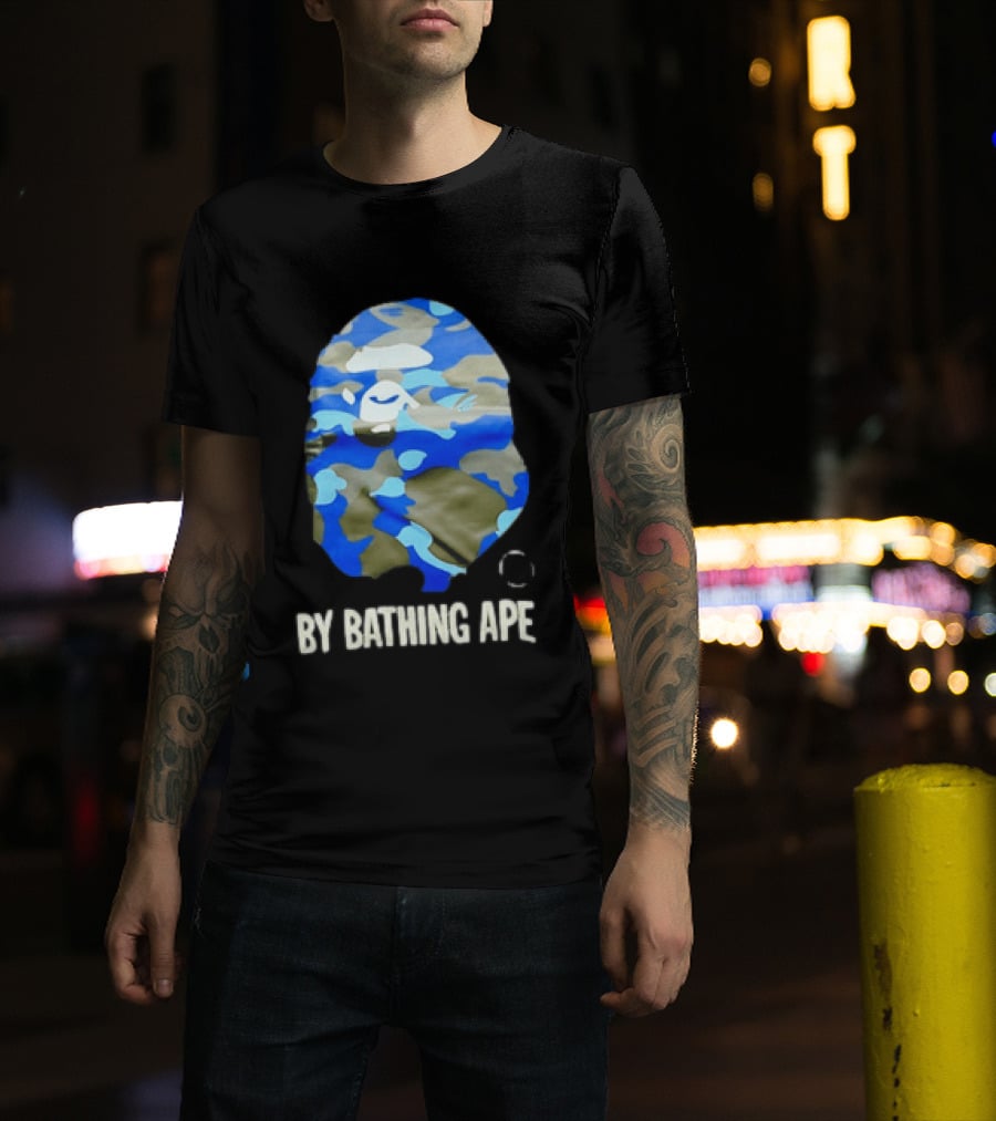 By Bathing APE Camouflage Blue Green T-Shirt