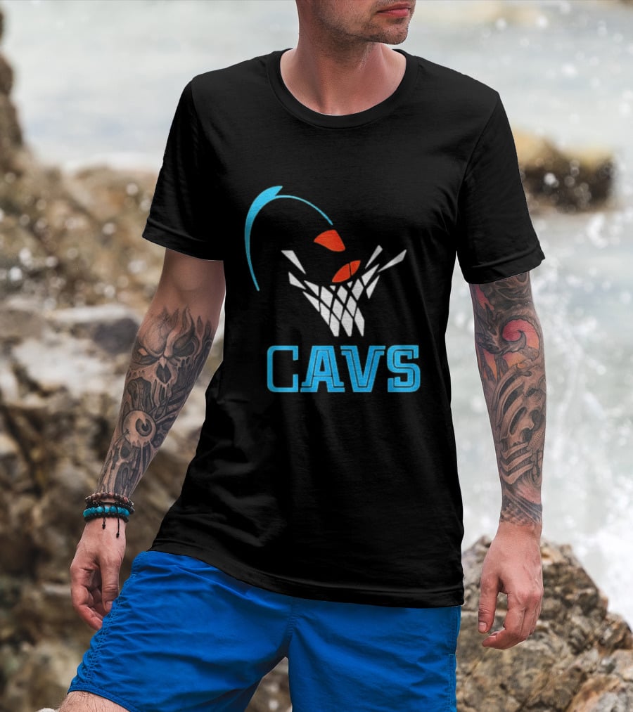 CAVS Cleveland Cavaliers Basketball Net Slam Dunk T-Shirt