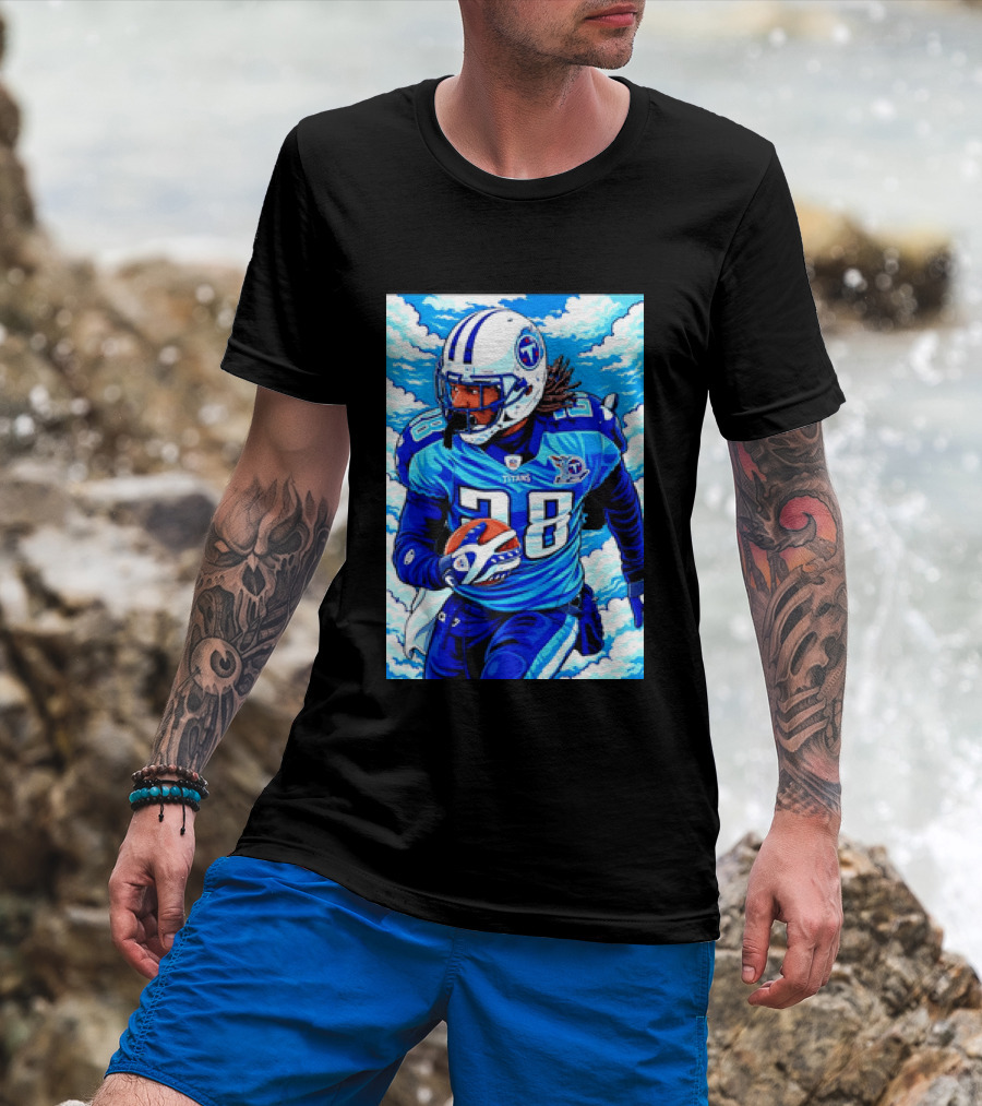 Chris Johnson 28 Tennessee Titans Running Back Football T-Shirt