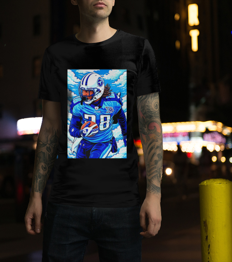 Chris Johnson 28 Tennessee Titans Running Back Football T-Shirt