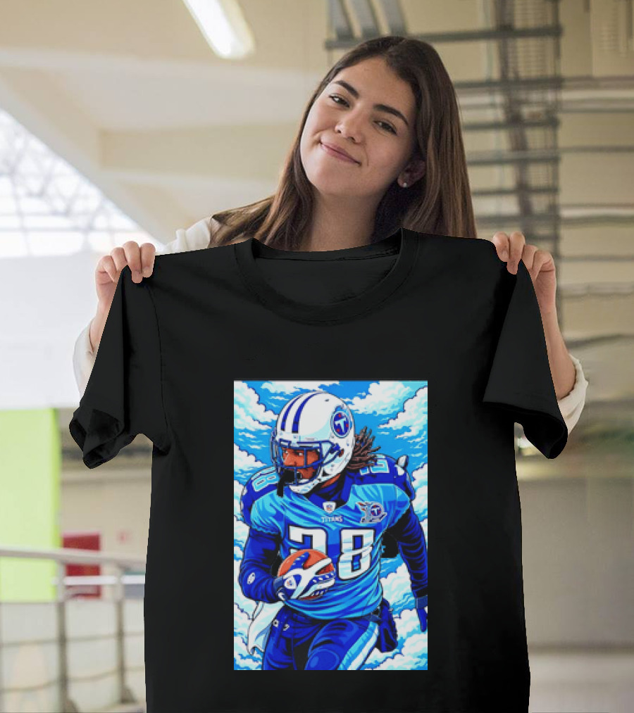 Chris Johnson 28 Tennessee Titans Running Back Football T-Shirt