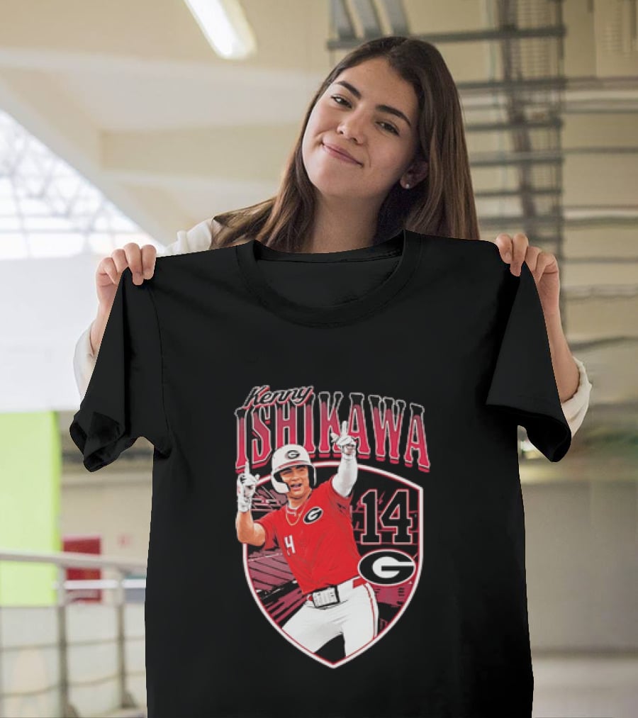 Kenny Ishikawa Georgia Bulldogs 14 Action Pose T-Shirt