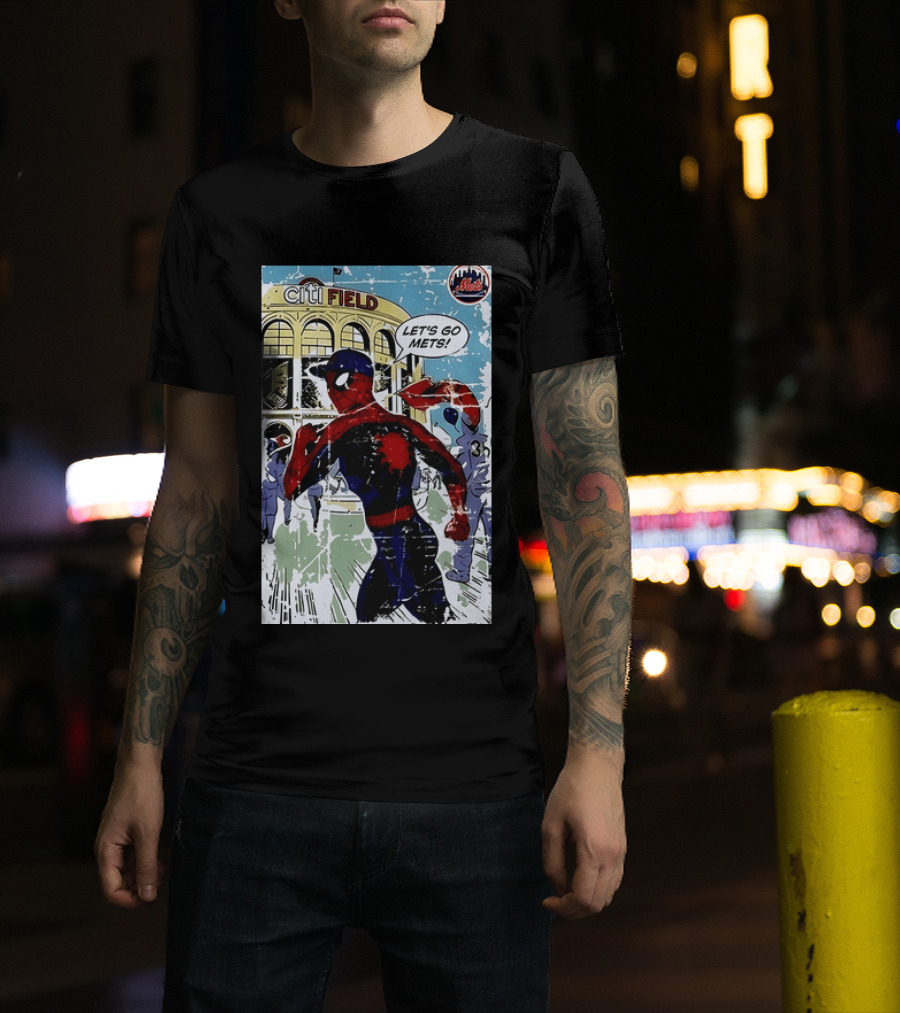 Citi Field New York Mets Spider Man Let's Go Mets 2026 T-Shirt