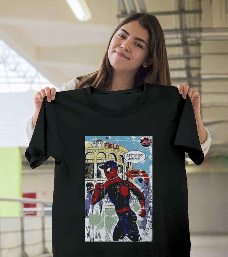 Citi Field New York Mets Spider Man Let's Go Mets 2026 T-Shirt