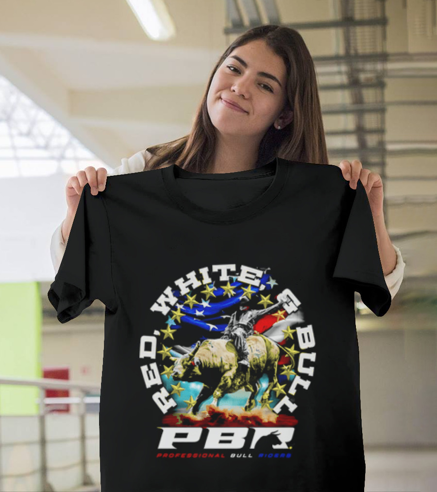 PBR Professional Bull Riders Red White And Bull Stars And Stripes T-Shirt