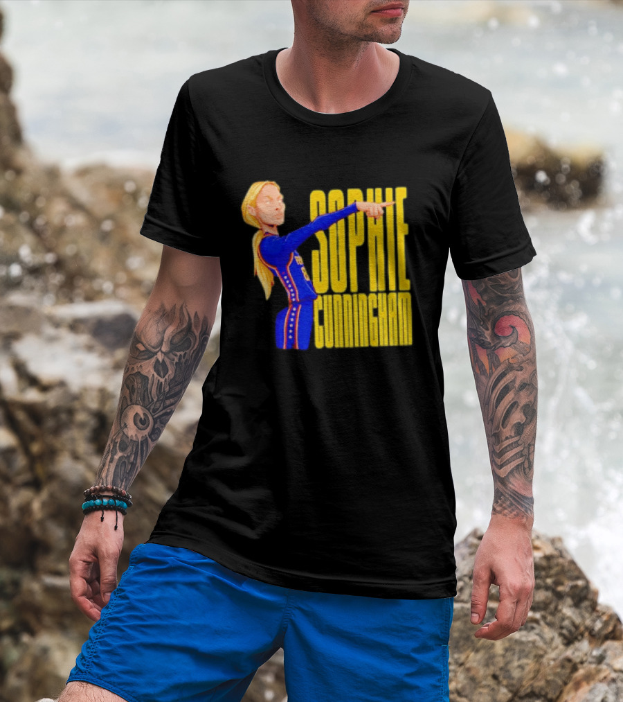 Sophie Cunningham Cartoon Indiana Fever Pointing T-Shirt