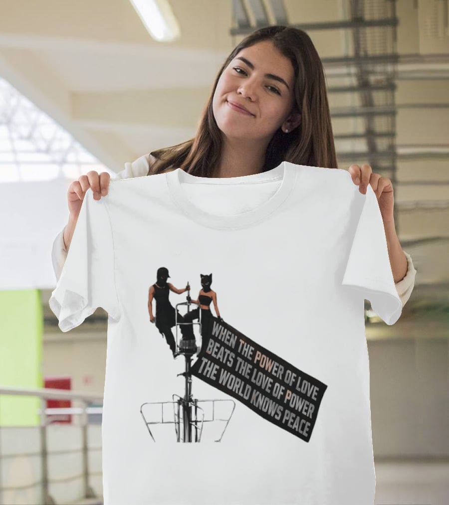 Angela Nikolau Ivan Beerkus Empire State Building Power Of Love Overpowering Love Of Power T-Shirt