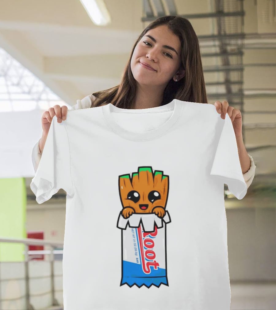 Baby Groot Guardians Of The Galaxy Root Candy Cartoon T-Shirt