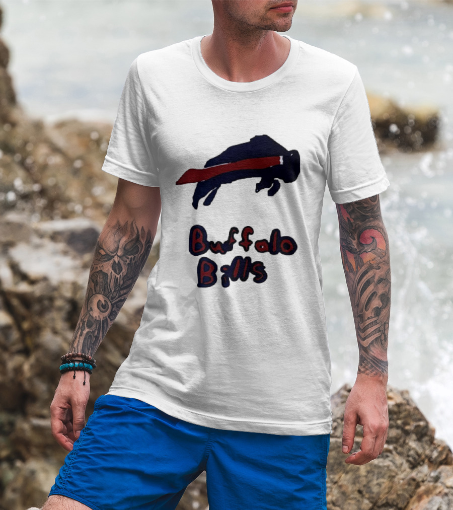 Buffalo Bills Iconic Blue Red Bison T-Shirt