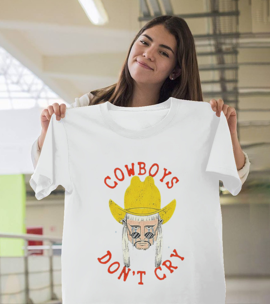 Cowboys Don't Cry Yellow Hat Sad Face T-Shirt