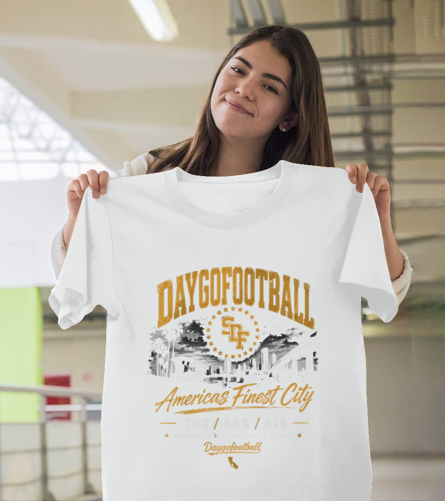 Daygo Football San Diego America's Finest City 760 858 619 California SDP Stadium T-Shirt