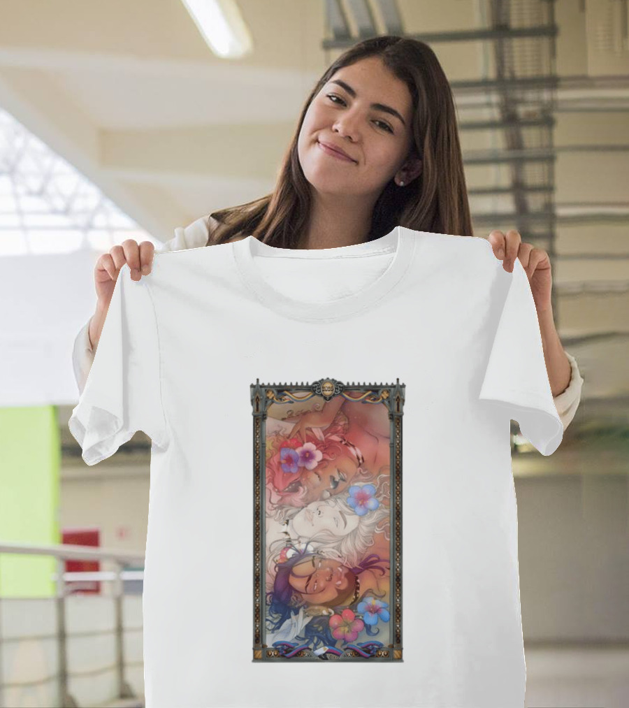 Fantasy Trio 2026 Hibiscus Flowers Tarot Card Pride Month T-Shirt