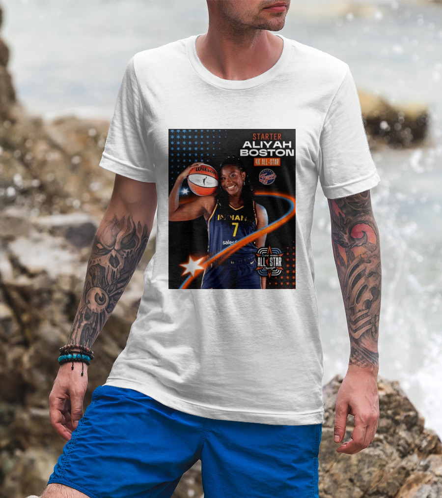 Starter Aliyah Boston 4x All Star Ind State Fever AT&T WNBA All Star 2026 Chicago T-Shirt