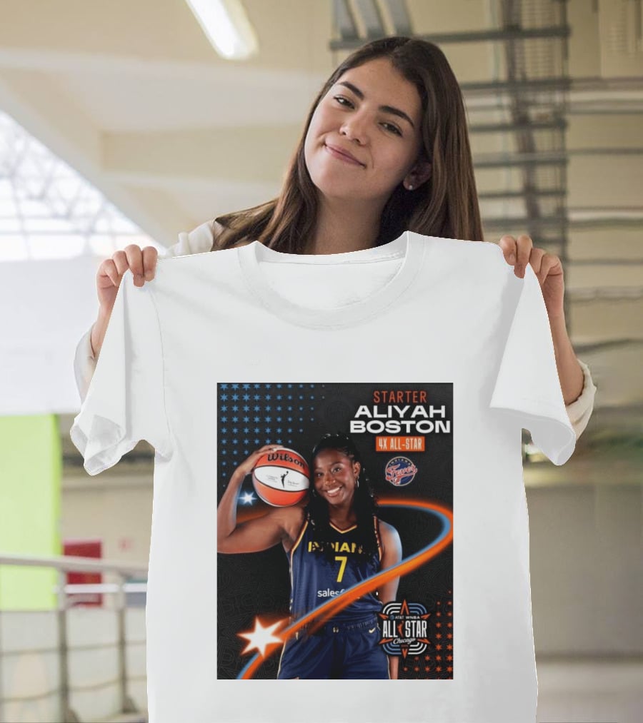 Starter Aliyah Boston 4x All Star Ind State Fever AT&T WNBA All Star 2026 Chicago T-Shirt