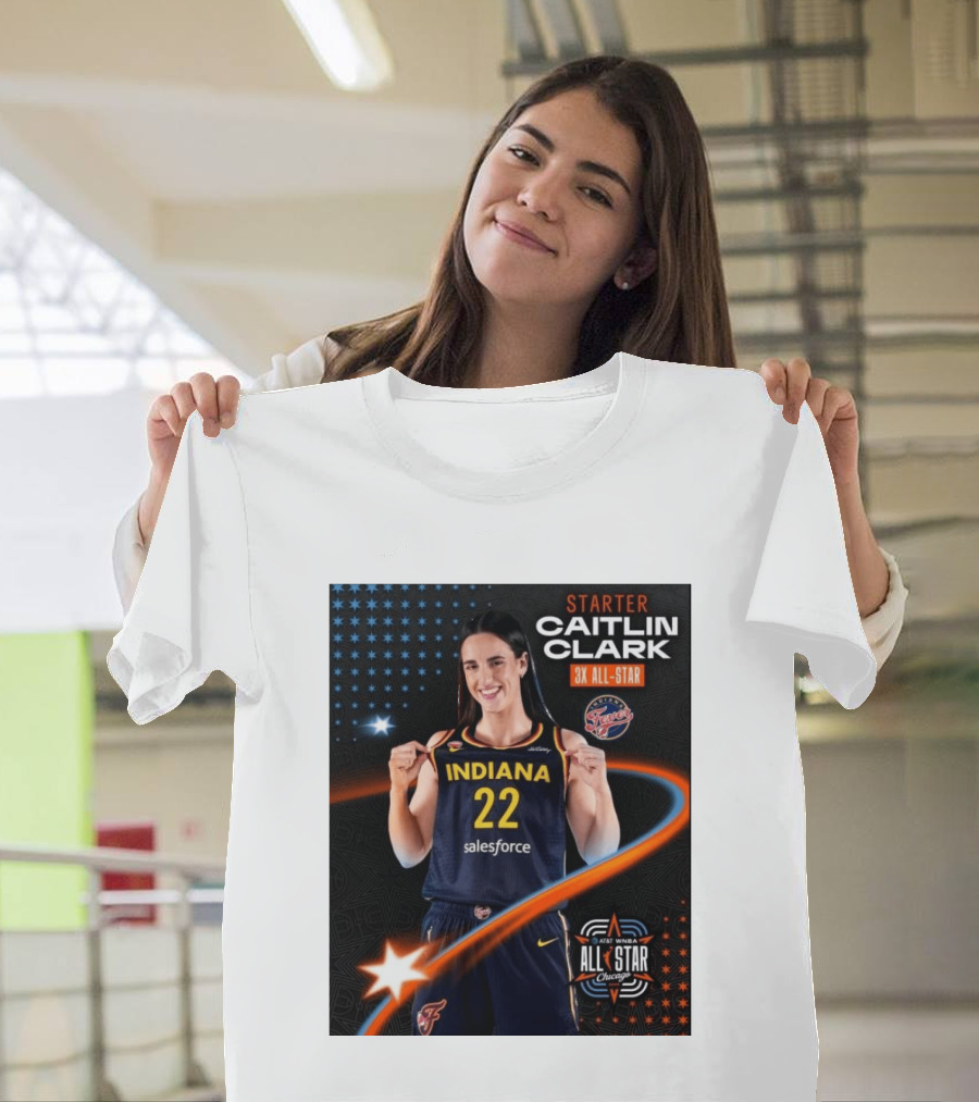 Starter Caitlin Clark Indiana 3X All Star Fever AT&T WNBA All Star Chicago T-Shirt