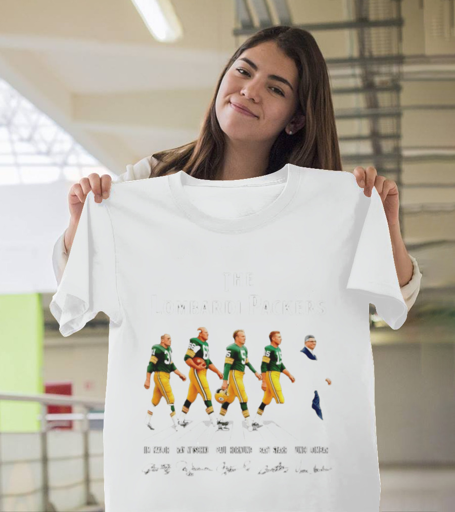 The Lombardi Packers Walking Jim Taylor Ray Nitschke Paul Hornung Bart Starr Vince Lombardi T-Shirt
