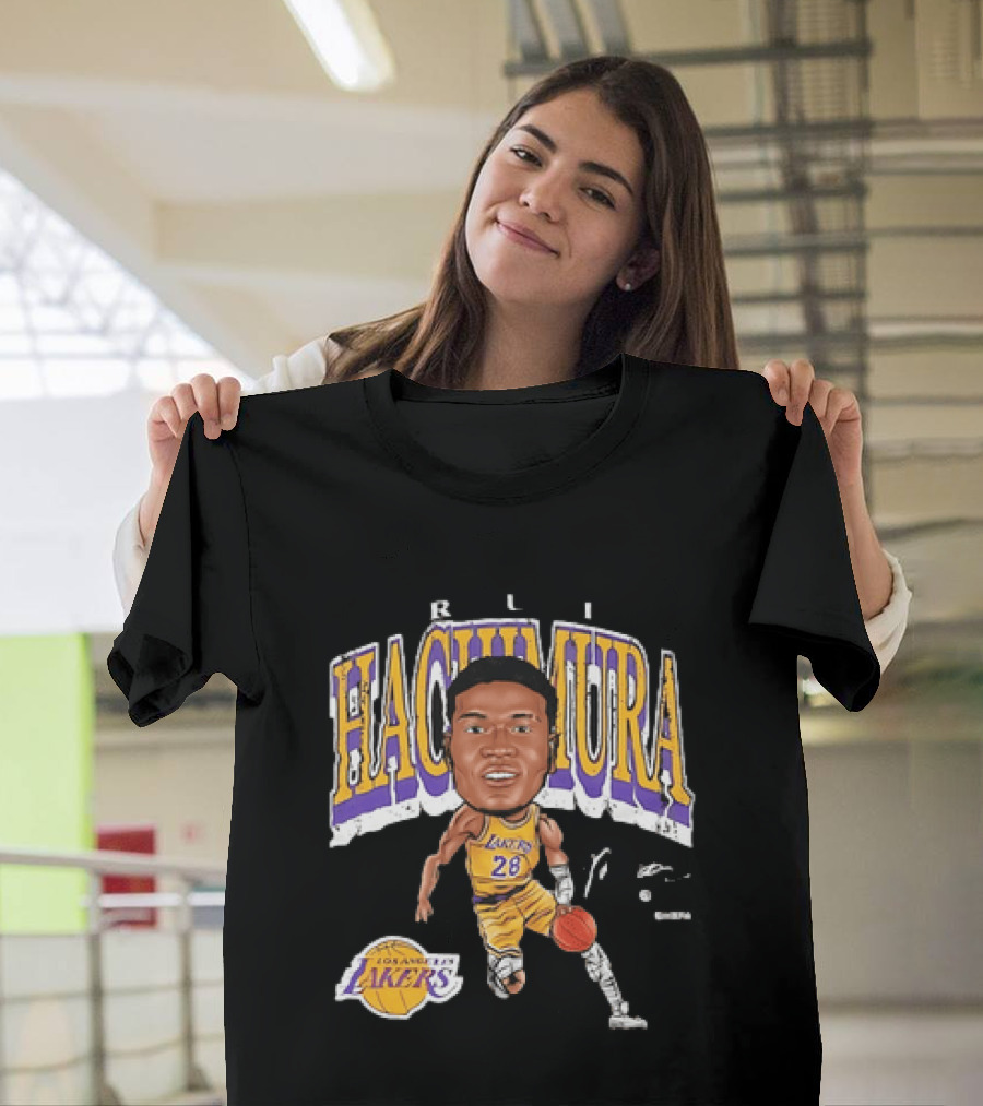 Rui Hachimura Los Angeles Lakers Big Head 28 T-Shirt