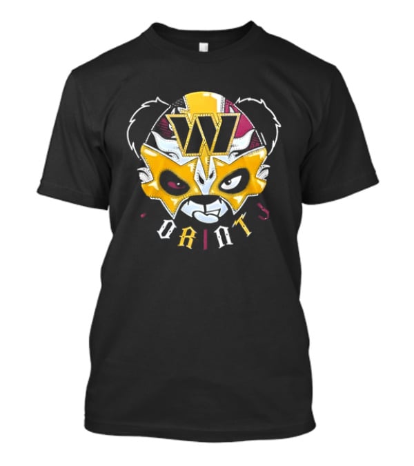 Panda Luchador Wrestling Mask Washington Commanders W Prunts T-Shirt