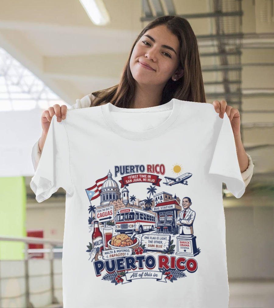 Puerto Rico Hijo San Juan Travel Coquis Papasito Salsa Dark Blue T-Shirt