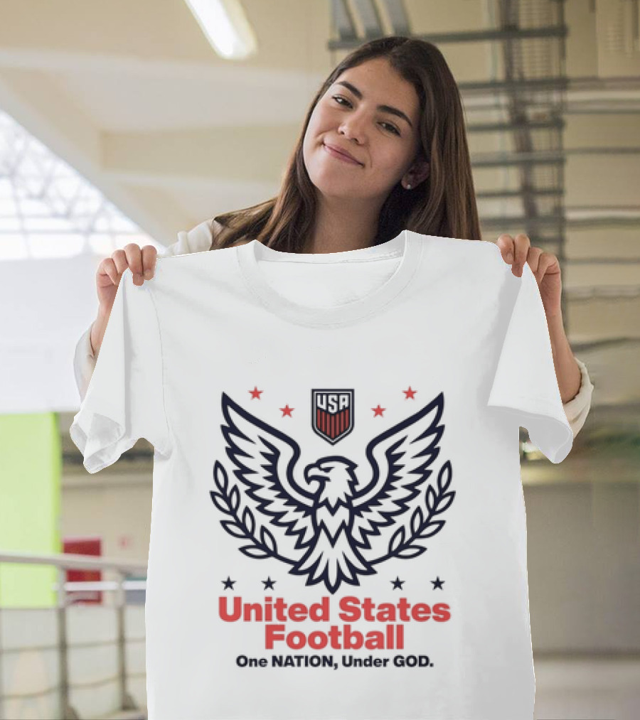 United States Football USA Eagle Emblem One Nation Under God T-Shirt