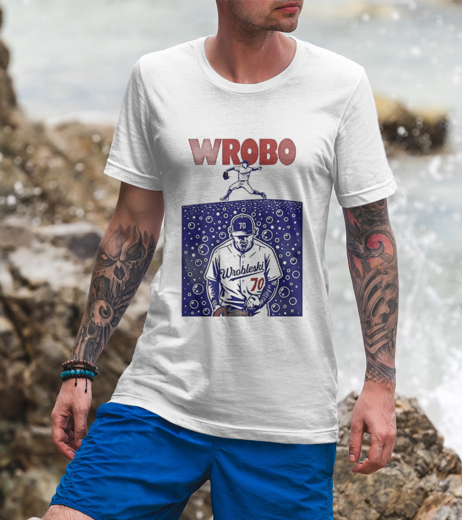 Wrobo Shark Justin Wrobleski Los Angeles Dodgers Baseball T-Shirt