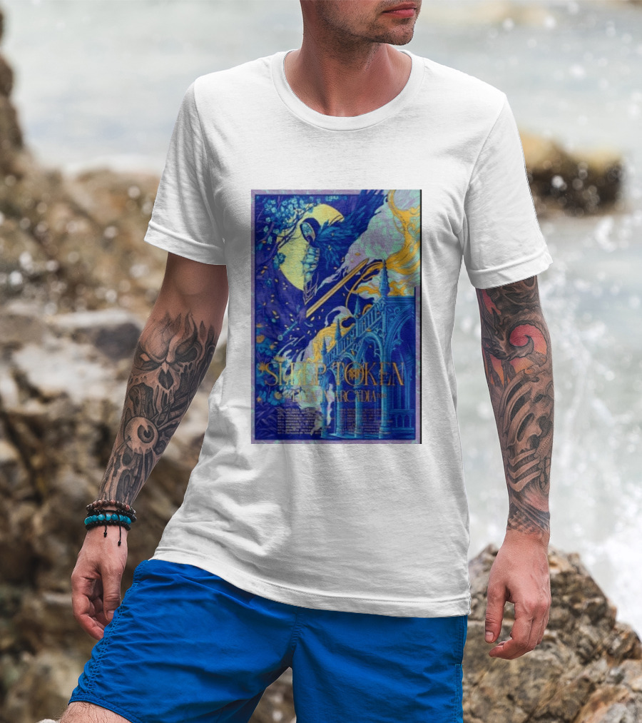Sleep Token Even In Arcadia Angelic Moonlit Gothic Architecture T-Shirt