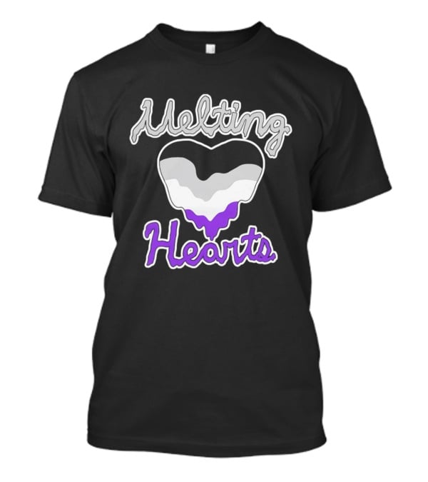 Melting Hearts Asexual Flag Colors Pride T-Shirt