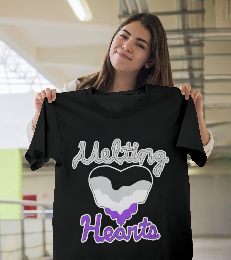 Melting Hearts Asexual Flag Colors Pride T-Shirt