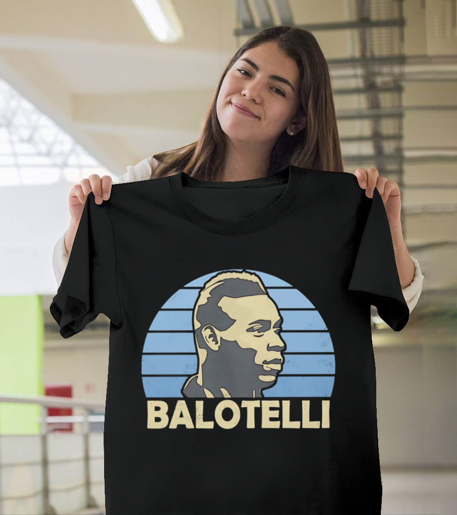 Balotelli Retro Style Italian Footballer Profile T-Shirt