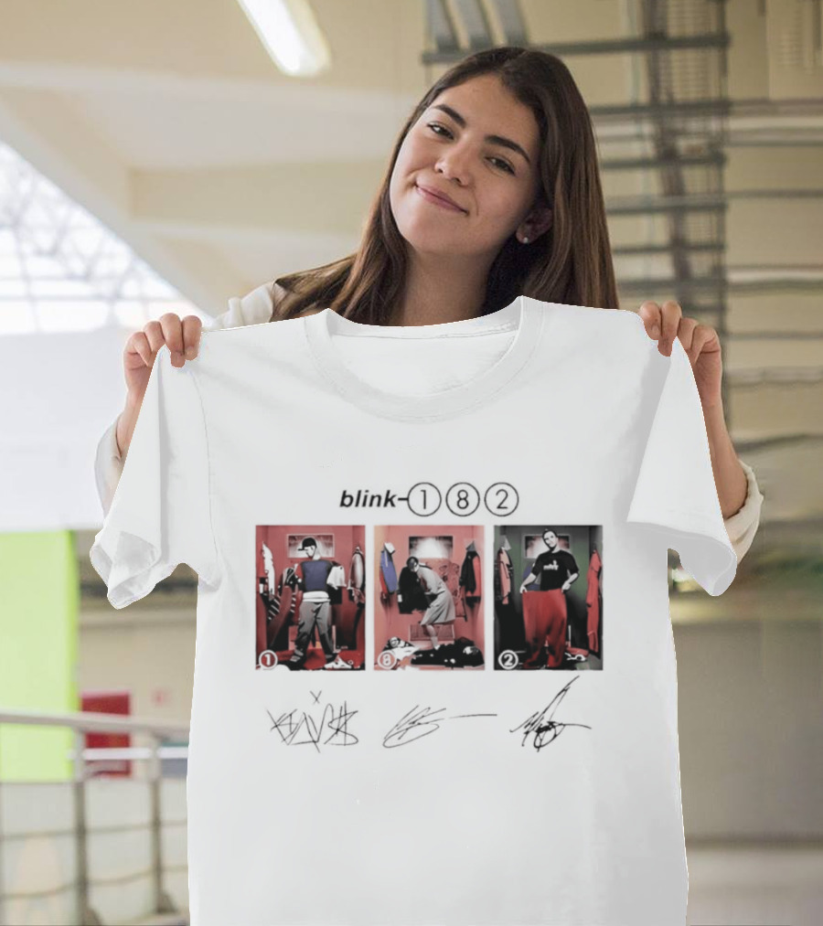 Blink 182 Trio Album Art With Autographs T-Shirt