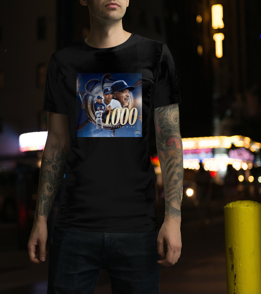 Los Angeles Dodgers Manager Doc Achieves 1000 Career Wins Milestone In Major League History T-Shirt