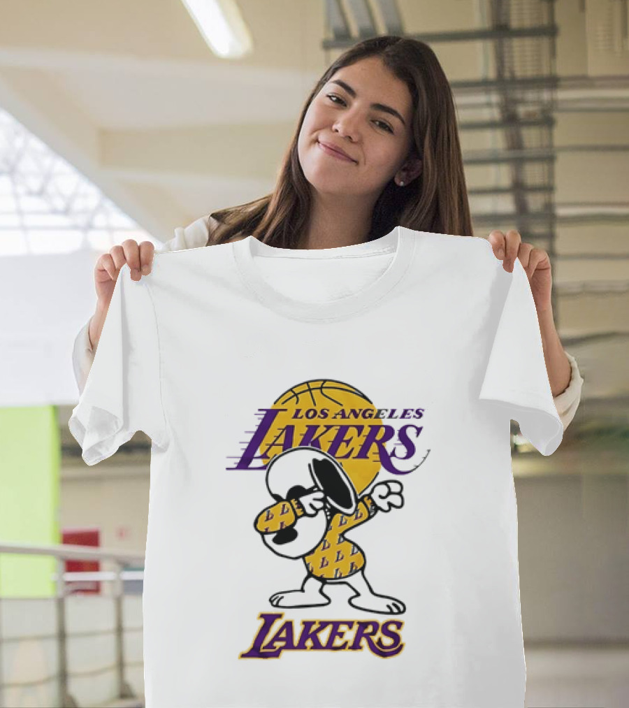 Dabbing Snoopy Los Angeles Lakers Basketball Mashup T-Shirt